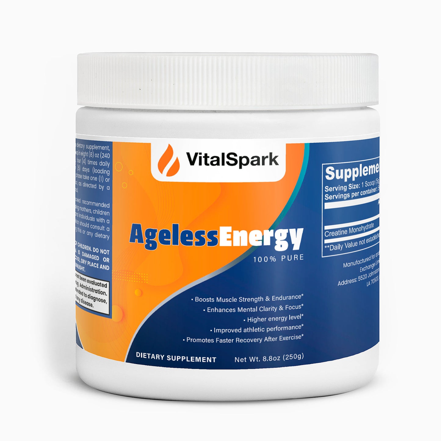 "VitalSpark's Ageless Energy: Premium Creatine Monohydrate for Sustained Vitality"