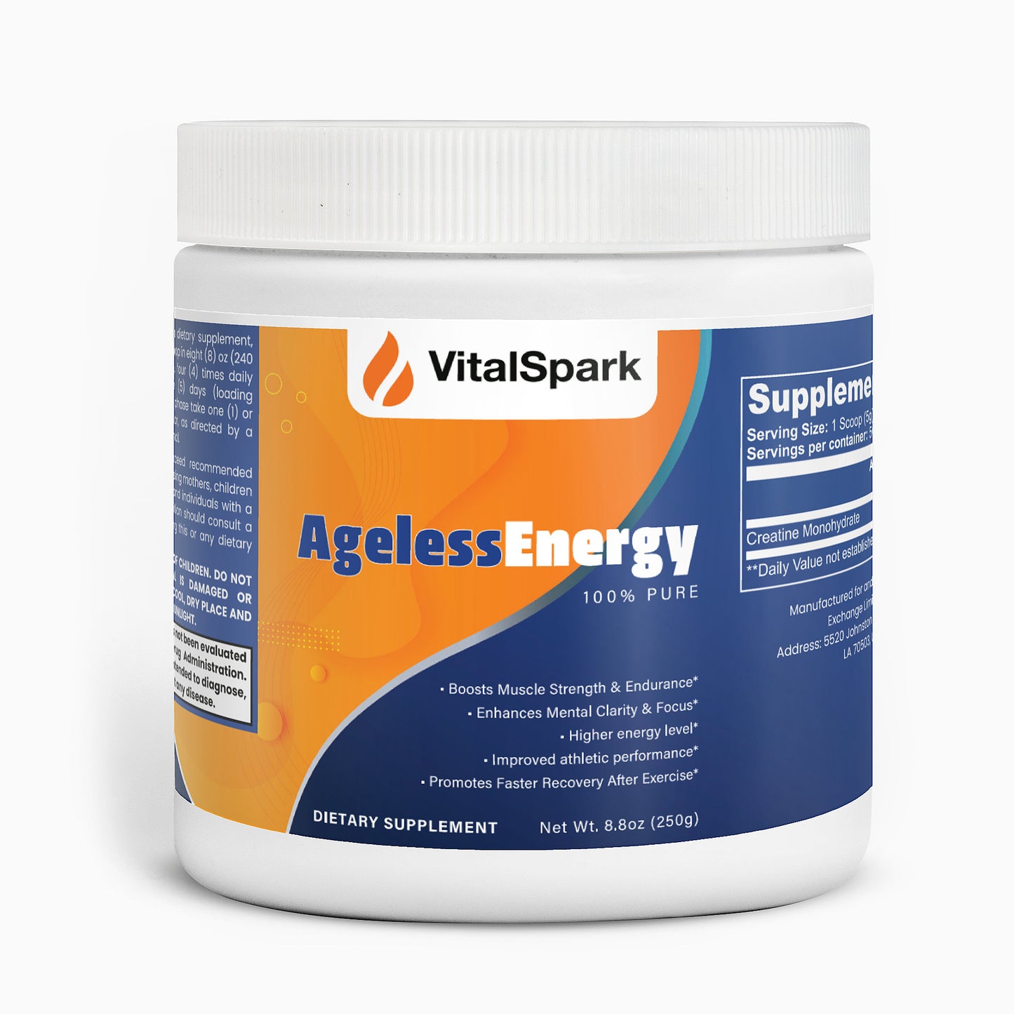 "VitalSpark's Ageless Energy: Premium Creatine Monohydrate for Sustained Vitality"