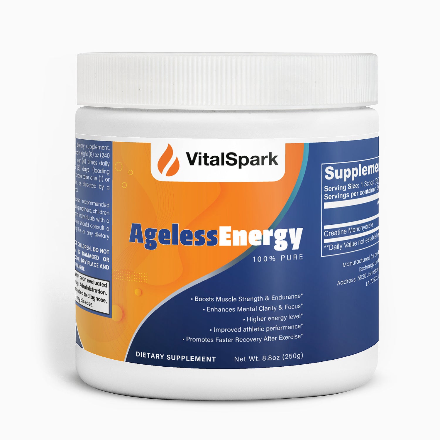"VitalSpark's Ageless Energy: Premium Creatine Monohydrate for Sustained Vitality"