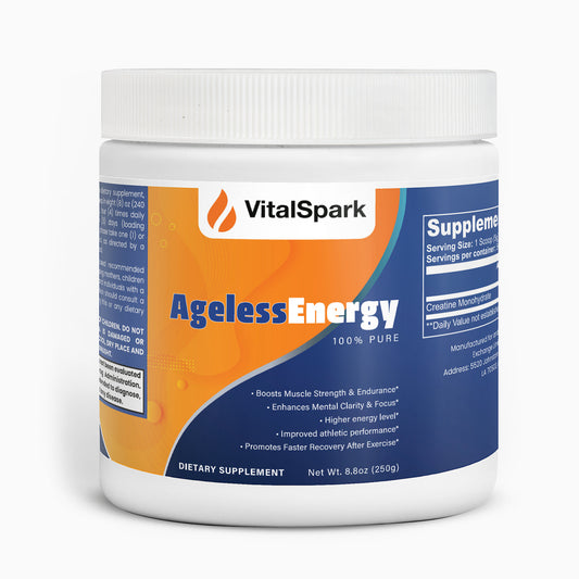 "VitalSpark's Ageless Energy: Premium Creatine Monohydrate for Sustained Vitality"