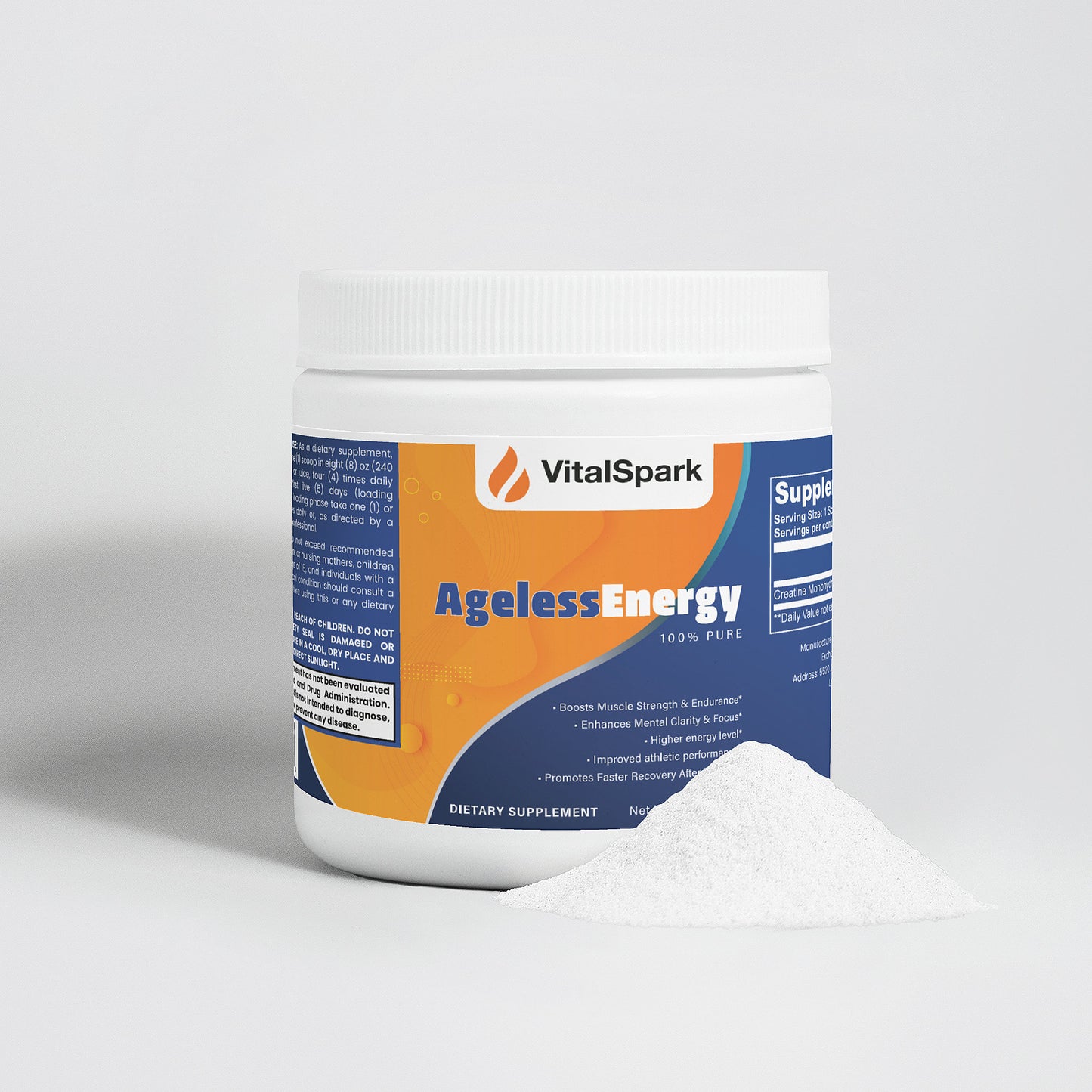 "VitalSpark's Ageless Energy: Premium Creatine Monohydrate for Sustained Vitality"